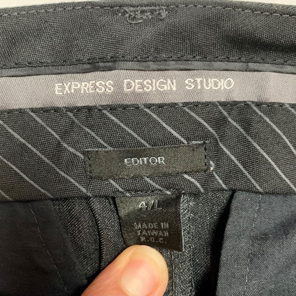 Express Boot Cut Charcoal Gray Slacks - Size 4l - image 2